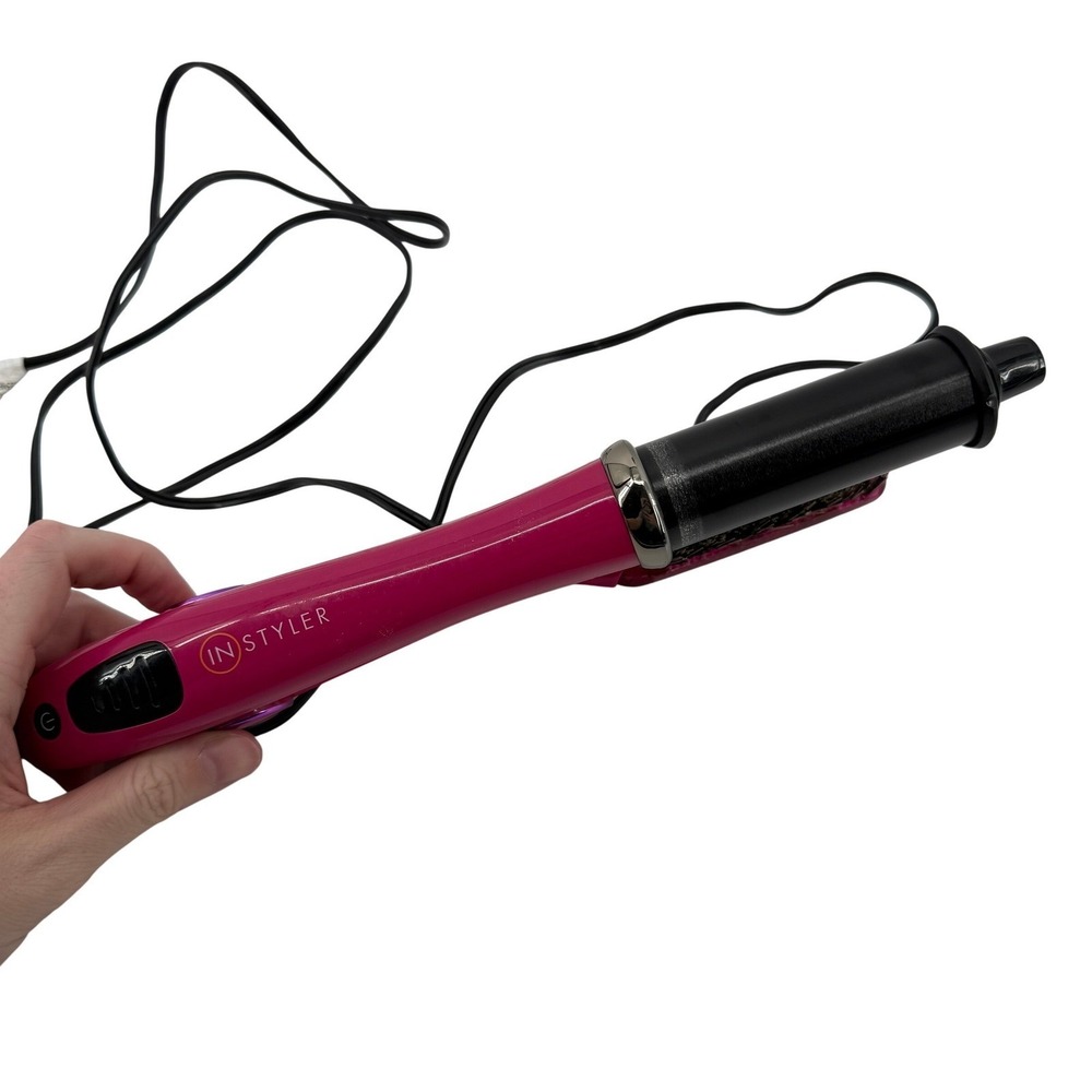 InStyler Original Rotating Curling Iron Brush ISE2.2-1001 Pink 1.25" Works